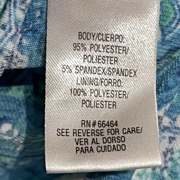 Vibrant Bohemian Mandala Shift Dress Size 6 Blue Multi Color Bell Sleeves Retro - Picture 6 of 13